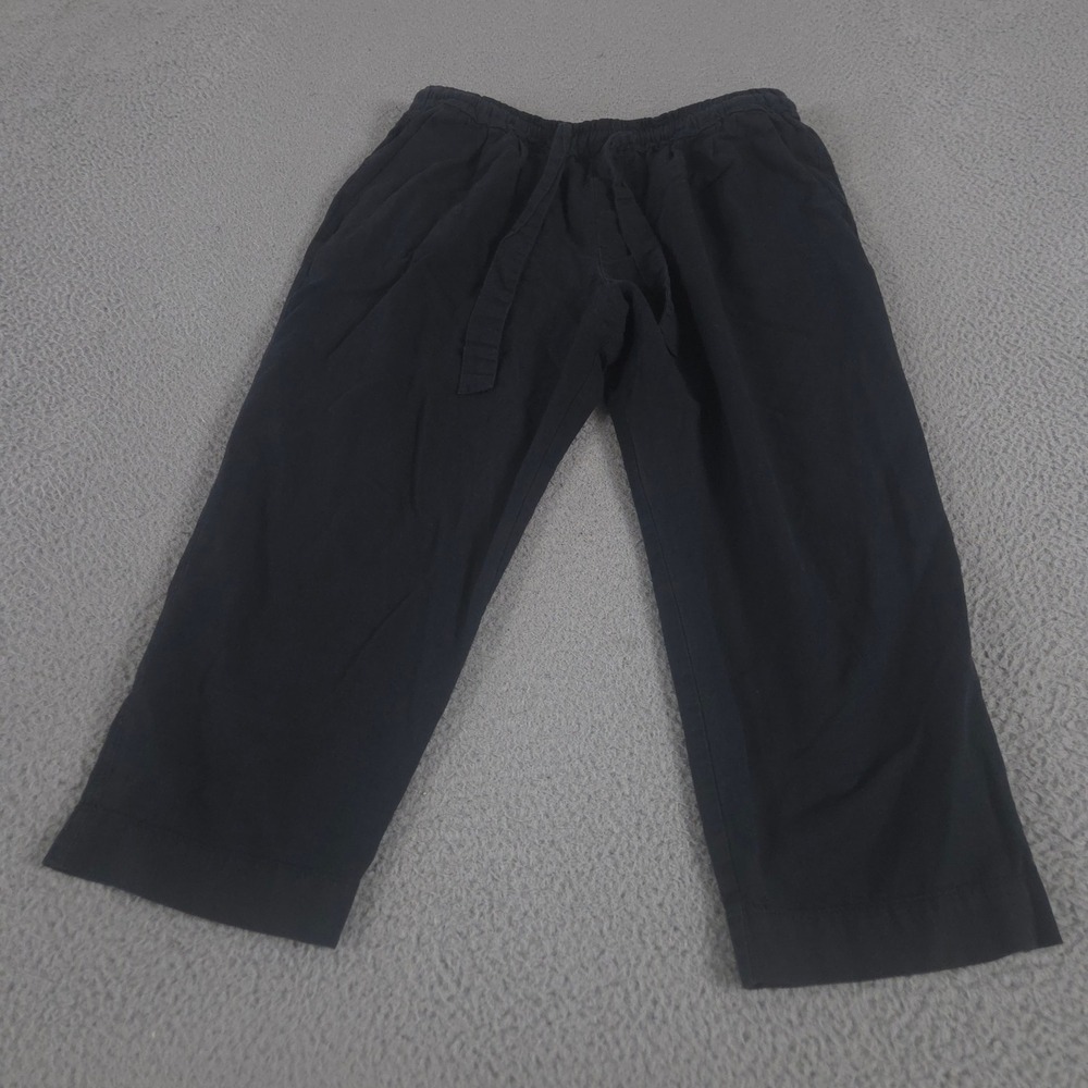Gap Pants Womens Medium Black Mid Rise Ankle Straight Leg Cotton Rayon Blend